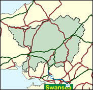 Carmarthen East & Dinefwr - Local Map of the constituency