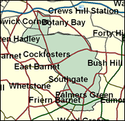 Enfield, Southgate - Local Map of the constituency
