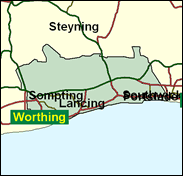Worthing East & Shoreham - Local Map of the constituency